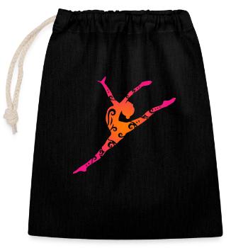 Maori Gymnastik Mädchen Sprung Tribal Tattoo Gift - Verschließbarer Geschenkbeutel aus Baumwolle (25x30cm) - Schwarz - Vorne