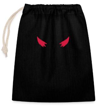 cornes diable - Sac cadeau en coton avec cordon (25 x 30 cm) - noir - Devant