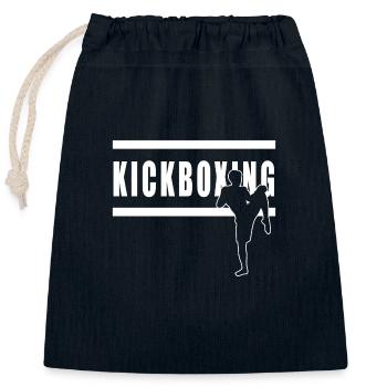 Kickboxing - Closable cotton gift bag (25x30cm) - navy - Front