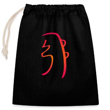 Healing Symbol Sei He Ki Reiki Gift Idea - Closable cotton gift bag (25x30cm) - black - Front