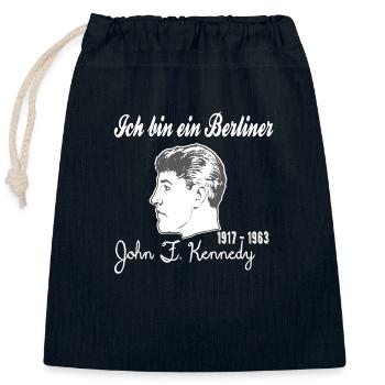 John F. Kennedy,Ich bin ein Berliner,Shirt Berlin - Verschließbarer Geschenkbeutel aus Baumwolle (25x30cm) - Navy - Vorne