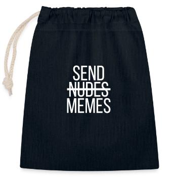 Send memes - Closable cotton gift bag (25x30cm) - navy - Front