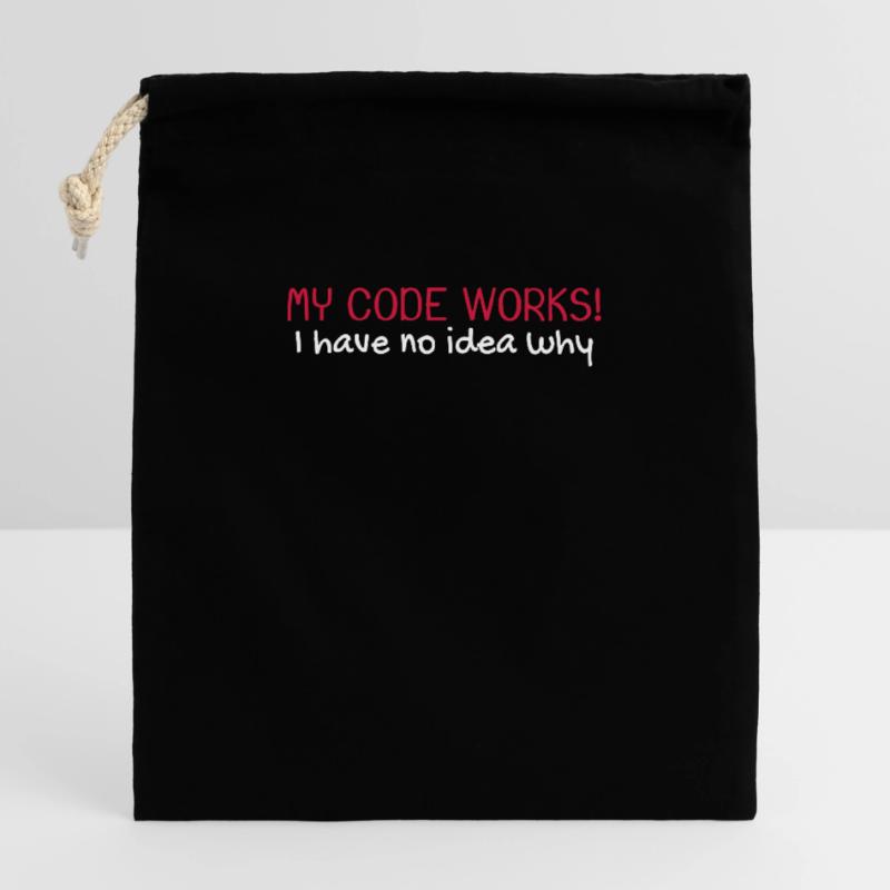 My code works Programmierer Informatiker Verschließbarer Geschenkbeutel aus Baumwolle (25x30cm)