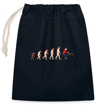 Evolution Schachspieler Lustige Geschenkidee - Verschließbarer Geschenkbeutel aus Baumwolle (25x30cm) - Navy - Vorne
