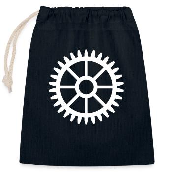 Gear template design - Closable cotton gift bag (25x30cm) - navy - Front