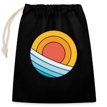 Soleil et mer - Sac cadeau en coton avec cordon (25 x 30 cm) - noir - Devant