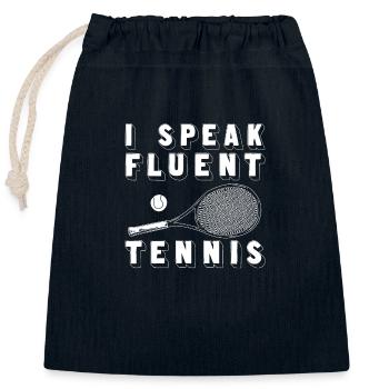 Les joueurs de tennis | Tennis court de tennis cadeau - Sac cadeau en coton avec cordon (25 x 30 cm) - bleu marine - Devant