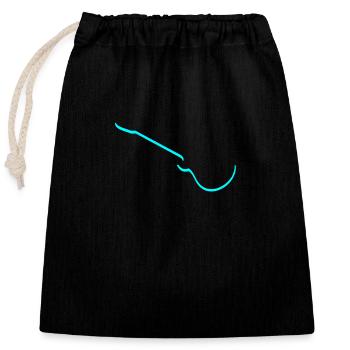 Electric guitar - Closable cotton gift bag (25x30cm) - black - Front