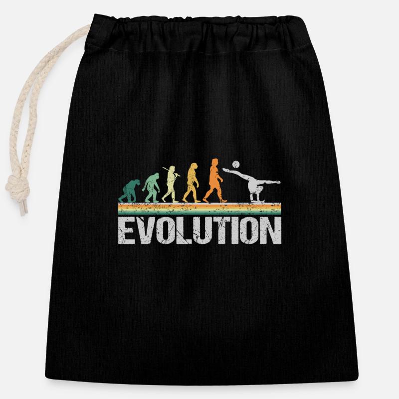 Gymnastique rythmique Evolution Retro Funny - Sac cadeau en coton avec cordon (25 x 30 cm) - noir