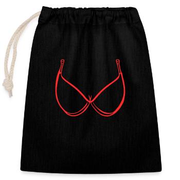 Frau Brüste BH Sexy - Verschließbarer Geschenkbeutel aus Baumwolle (25x30cm) - Schwarz - Vorne