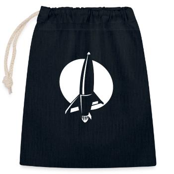 rocket - Closable cotton gift bag (25x30cm) - navy - Front