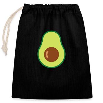 Avocado - Verschließbarer Geschenkbeutel aus Baumwolle (25x30cm) - Schwarz - Vorne