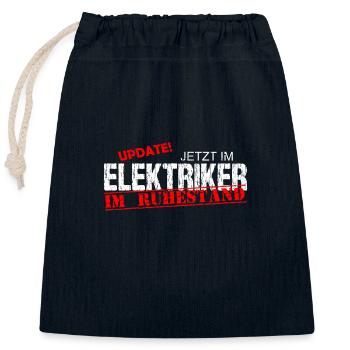 Elektriker im Ruhestand Spruch Verabschiedung - Verschließbarer Geschenkbeutel aus Baumwolle (25x30cm) - Navy - Vorne