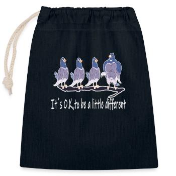 Pigeons, Be Different, Gym, Body Building, Workout FUN - Sac cadeau en coton avec cordon (25 x 30 cm) - bleu marine - Devant
