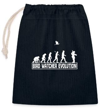 Ornithology Songbird Birds observe evolution - Closable cotton gift bag (25x30cm) - navy - Front