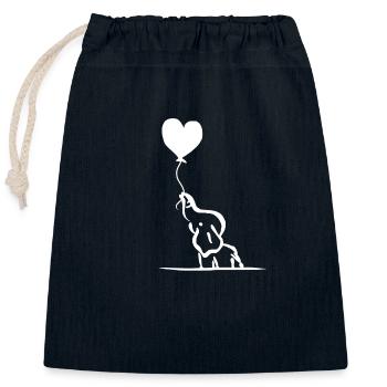 Baby Elefant süß Tierbaby Zoo Tier Elefanten Herz - Verschließbarer Geschenkbeutel aus Baumwolle (25x30cm) - Navy - Vorne