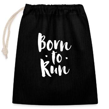 Born to run - Running - Closable cotton gift bag (25x30cm) - black - Front