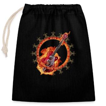 Rock Festival Musik Gitarre - Verschließbarer Geschenkbeutel aus Baumwolle (25x30cm) - Schwarz - Vorne