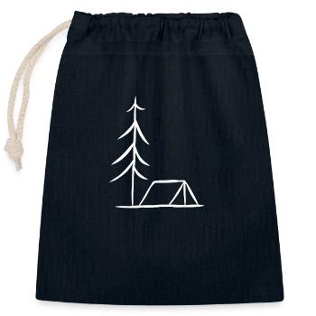 Zelt Zelten Tanne Nadelbaum Wald Zeltler Geschenk - Verschließbarer Geschenkbeutel aus Baumwolle (25x30cm) - Navy - Vorne
