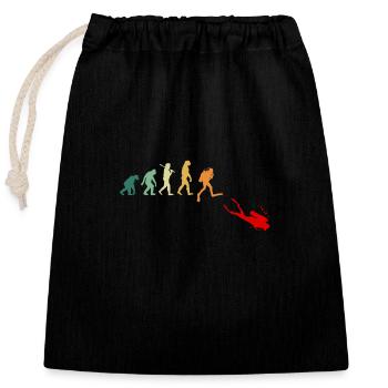 Plongée sous-marine plongée évolution rétro drôle - Sac cadeau en coton avec cordon (25 x 30 cm) - noir - Devant