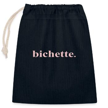 PINK BICHETTE - Closable cotton gift bag (25x30cm) - navy - Front