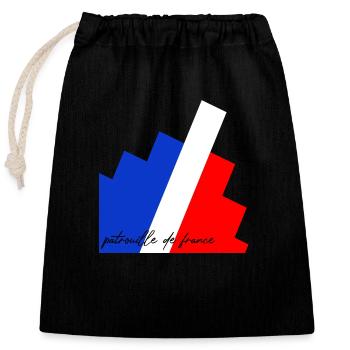 Patrouille de France meeting aérien armée de l'air - Sac cadeau en coton avec cordon (25 x 30 cm) - noir - Devant