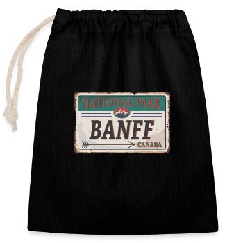 Banff Plate - Closable cotton gift bag (25x30cm) - black - Front