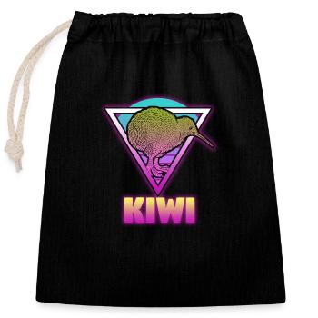 Neuseeland Frucht Maori - Verschließbarer Geschenkbeutel aus Baumwolle (25x30cm) - Schwarz - Vorne