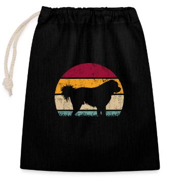 Do Khyi Tibetdogge Silhouette Retro Vintage - Verschließbarer Geschenkbeutel aus Baumwolle (25x30cm) - Schwarz - Vorne