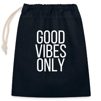 Good Vibes Only - Verschließbarer Geschenkbeutel aus Baumwolle (25x30cm) - Navy - Vorne