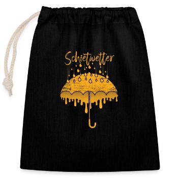 Schietwetter Regen Regenwetter Norddeutsch Platt - Verschließbarer Geschenkbeutel aus Baumwolle (25x30cm) - Schwarz - Vorne