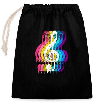 Musicien clef clé de sol musique - Sac cadeau en coton avec cordon (25 x 30 cm) - noir - Devant