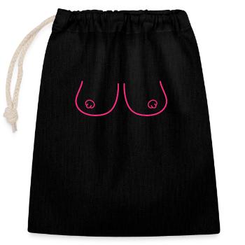 Brüste Sexy - sexy Brüste - Verschließbarer Geschenkbeutel aus Baumwolle (25x30cm) - Schwarz - Vorne