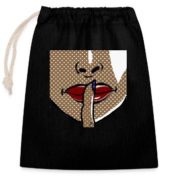 be quiet - Closable cotton gift bag (25x30cm) - black - Front