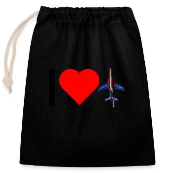 Patrouille de France meeting aérien armée de l'air - Sac cadeau en coton avec cordon (25 x 30 cm) - noir - Devant