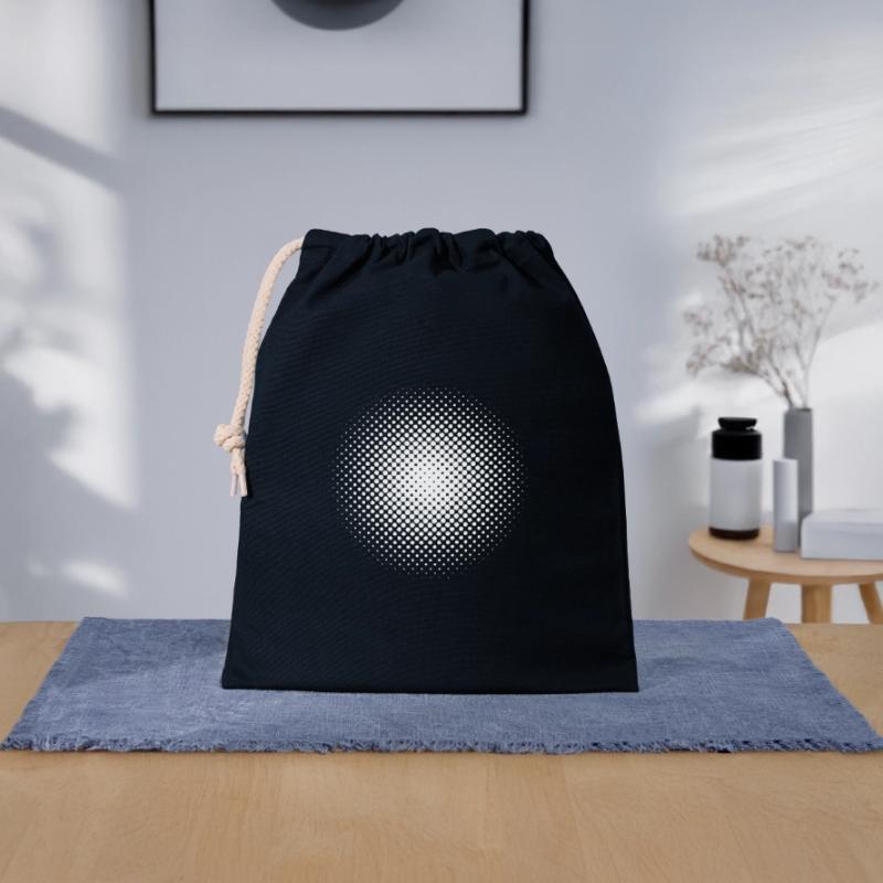 Optical illusion pattern circle geometry gift Closable cotton gift bag (25x30cm)