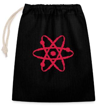 Wissenschaftliches Symbol - Verschließbarer Geschenkbeutel aus Baumwolle (25x30cm) - Schwarz - Vorne