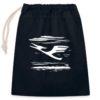 Moderner Flugdinosaurier - Verschließbarer Geschenkbeutel aus Baumwolle (25x30cm) - Navy - Vorne