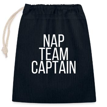 Nap Team Captain - Verschließbarer Geschenkbeutel aus Baumwolle (25x30cm) - Navy - Vorne