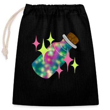 poussière de fée - Sac cadeau en coton avec cordon (25 x 30 cm) - noir - Devant