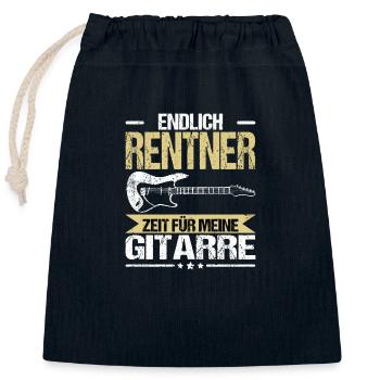 Gitarre Endlich Rente Rentner Zeit Spruch Lustig - Verschließbarer Geschenkbeutel aus Baumwolle (25x30cm) - Navy - Vorne