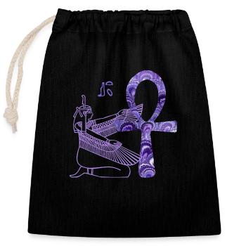 anch e 76 avec la déesse isis - Sac cadeau en coton avec cordon (25 x 30 cm) - noir - Devant