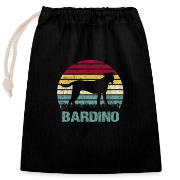 Bardino Majorero Bandes de silhouette de style rétro - Sac cadeau en coton avec cordon (25 x 30 cm) - noir - Devant