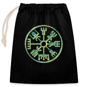 vegvisir e 71 - Verschließbarer Geschenkbeutel aus Baumwolle (25x30cm) - Schwarz - Vorne