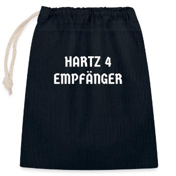Hartz 4 Empfänger - Verschließbarer Geschenkbeutel aus Baumwolle (25x30cm) - Navy - Vorne