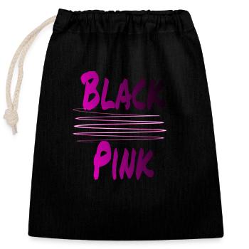 Black Pink - Closable cotton gift bag (25x30cm) - black - Front