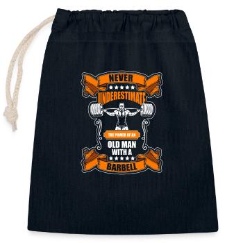 Training Bodybuilder - Closable cotton gift bag (25x30cm) - navy - Front