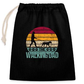 Hongrois Vizsla The Walking Dad pour les maîtres - Sac cadeau en coton avec cordon (25 x 30 cm) - noir - Devant