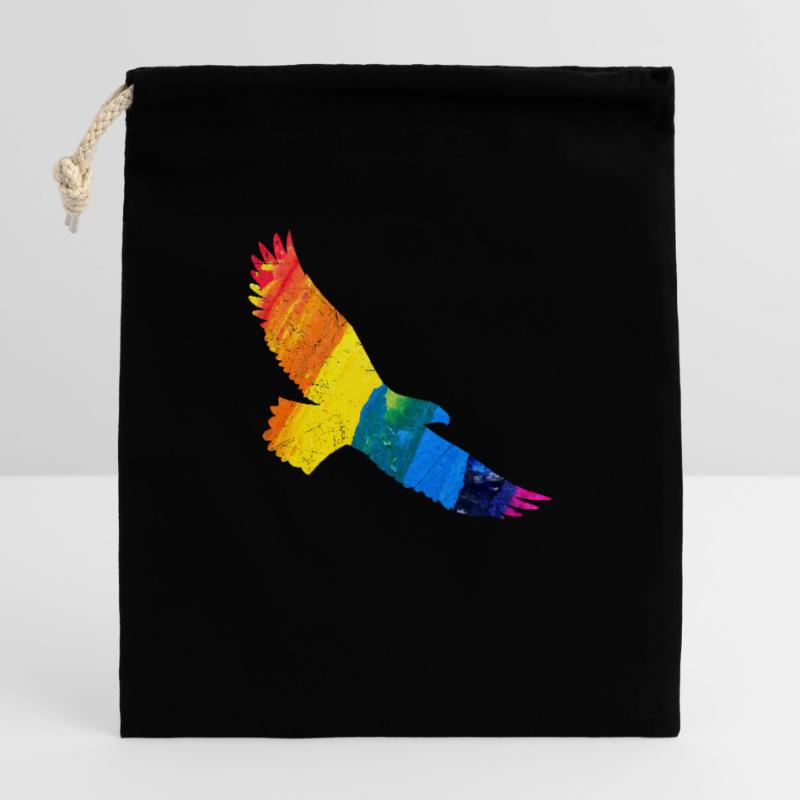 Rainbow Eagle Gift Idea Closable cotton gift bag (25x30cm)