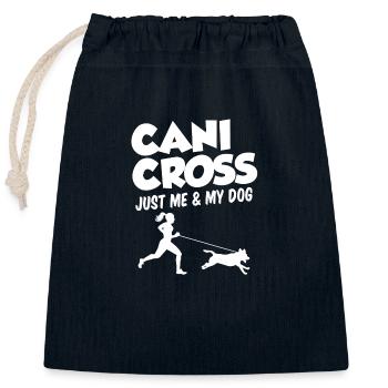 Hundesport Laufen mit Hund Running Spruch Läufer - Verschließbarer Geschenkbeutel aus Baumwolle (25x30cm) - Navy - Vorne